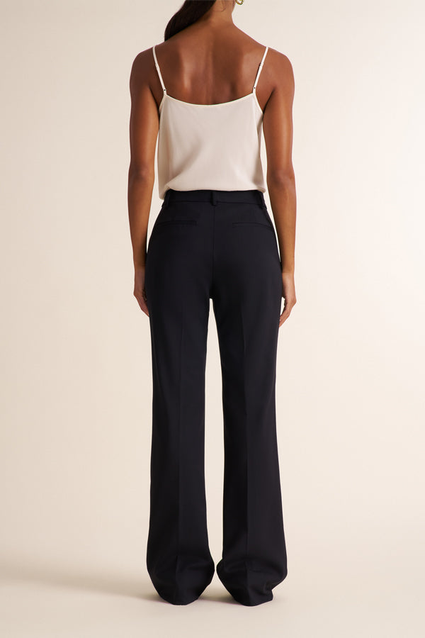 Horton Flare Trouser - Washable Wool Twill :: Black