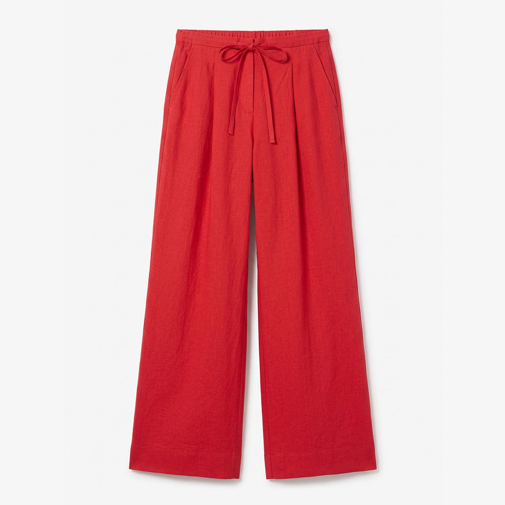 Red pant on gray background