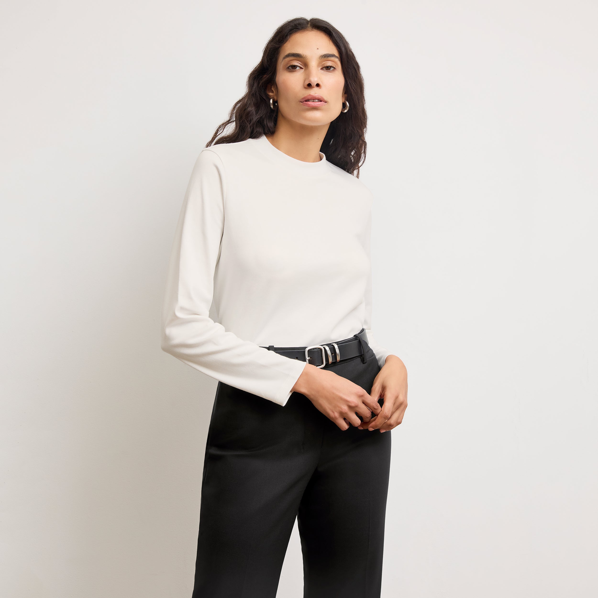 Raquel Long-Sleeve Tee - Organic Pima Cotton :: Black