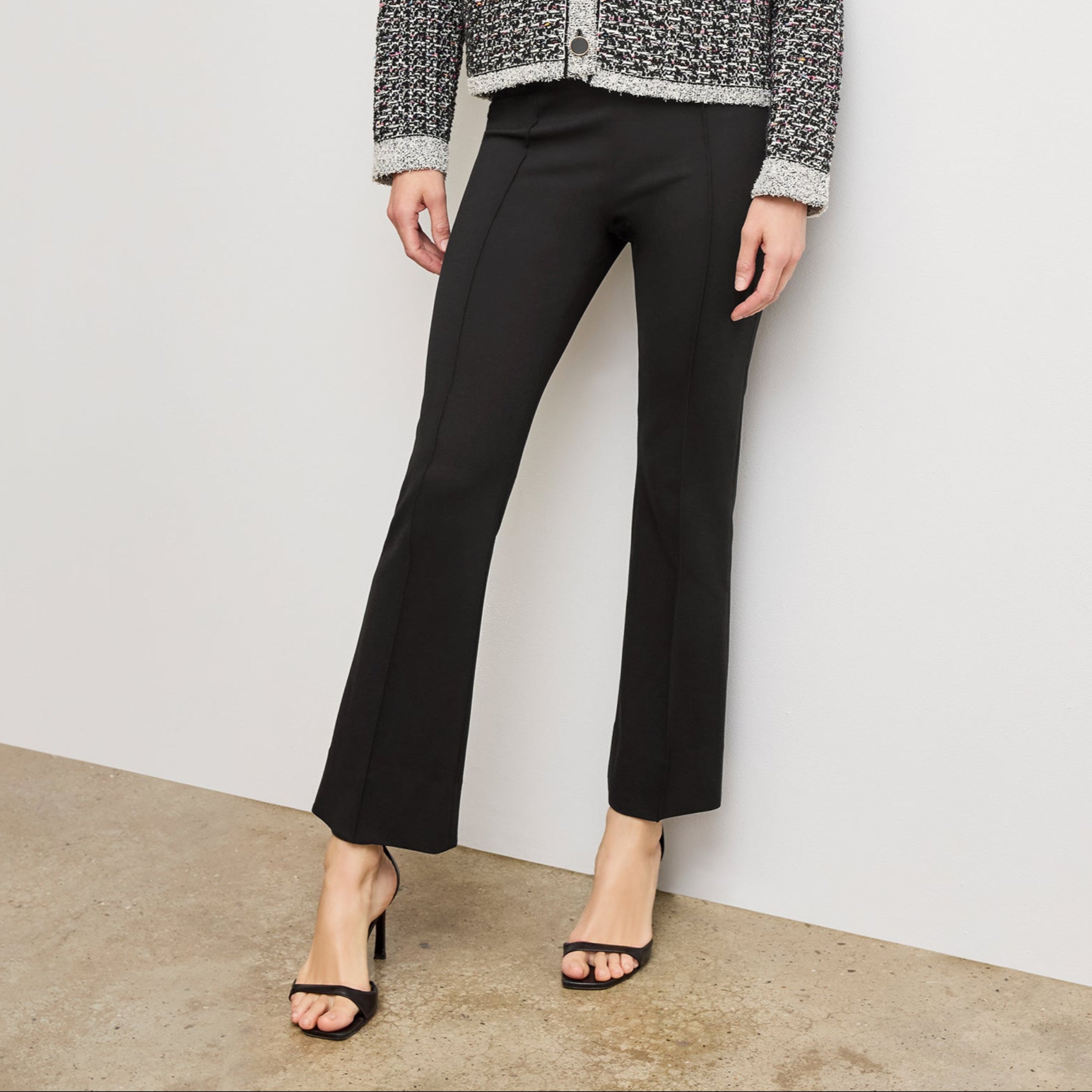 Allyn Kick Flare Pant - Butter Ponte :: Black – M.M.LaFleur