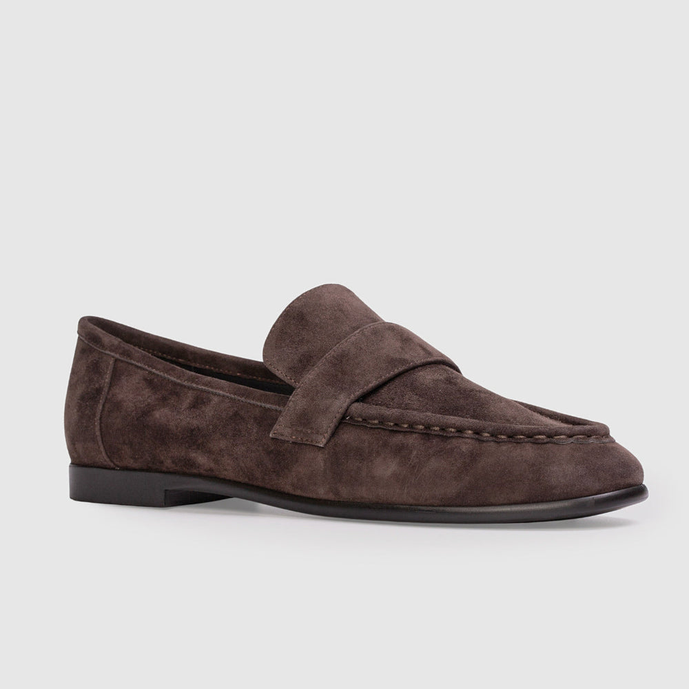 Brown suede loafer