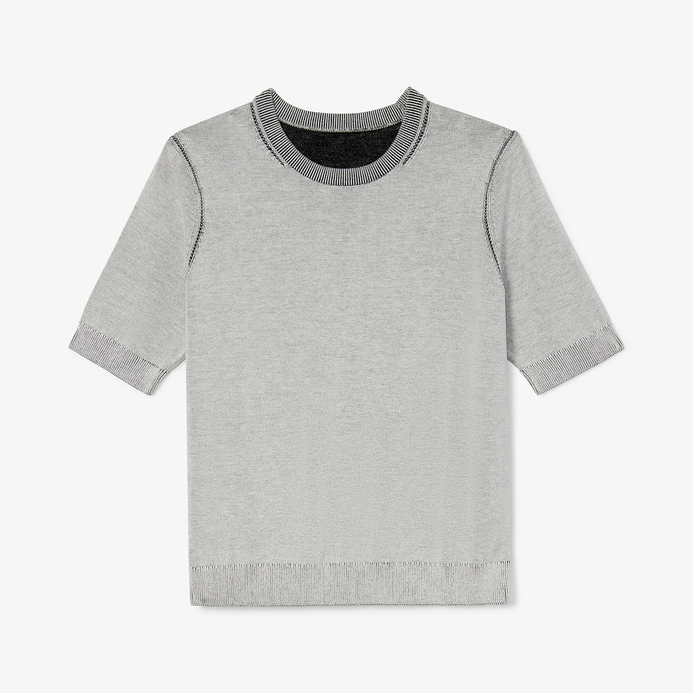 packshot image of the becca top in light gray/ivory