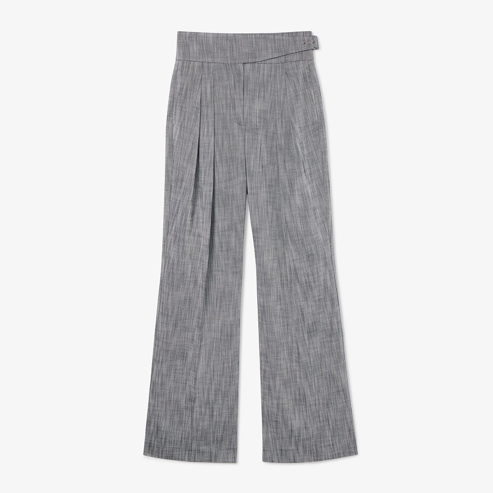 Packshot image of the bronny pant in Black/White Porto Weave