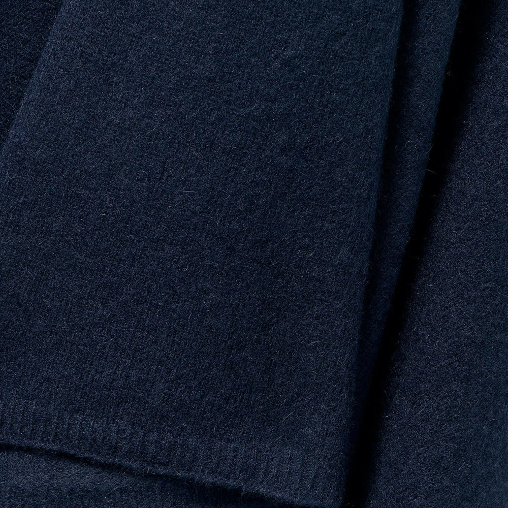 Close-up of dark blue fabric texture