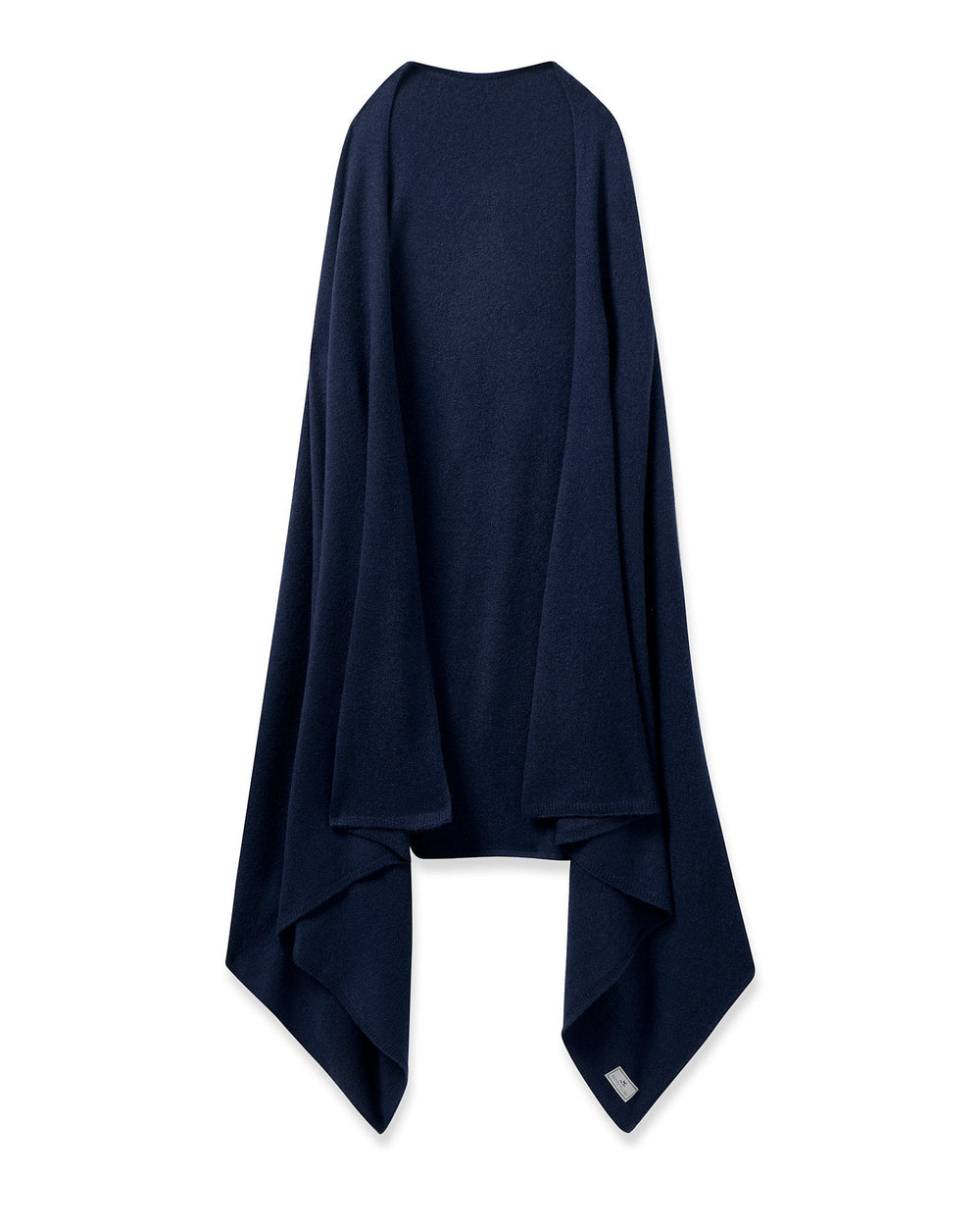 Navy blue poncho on a white background