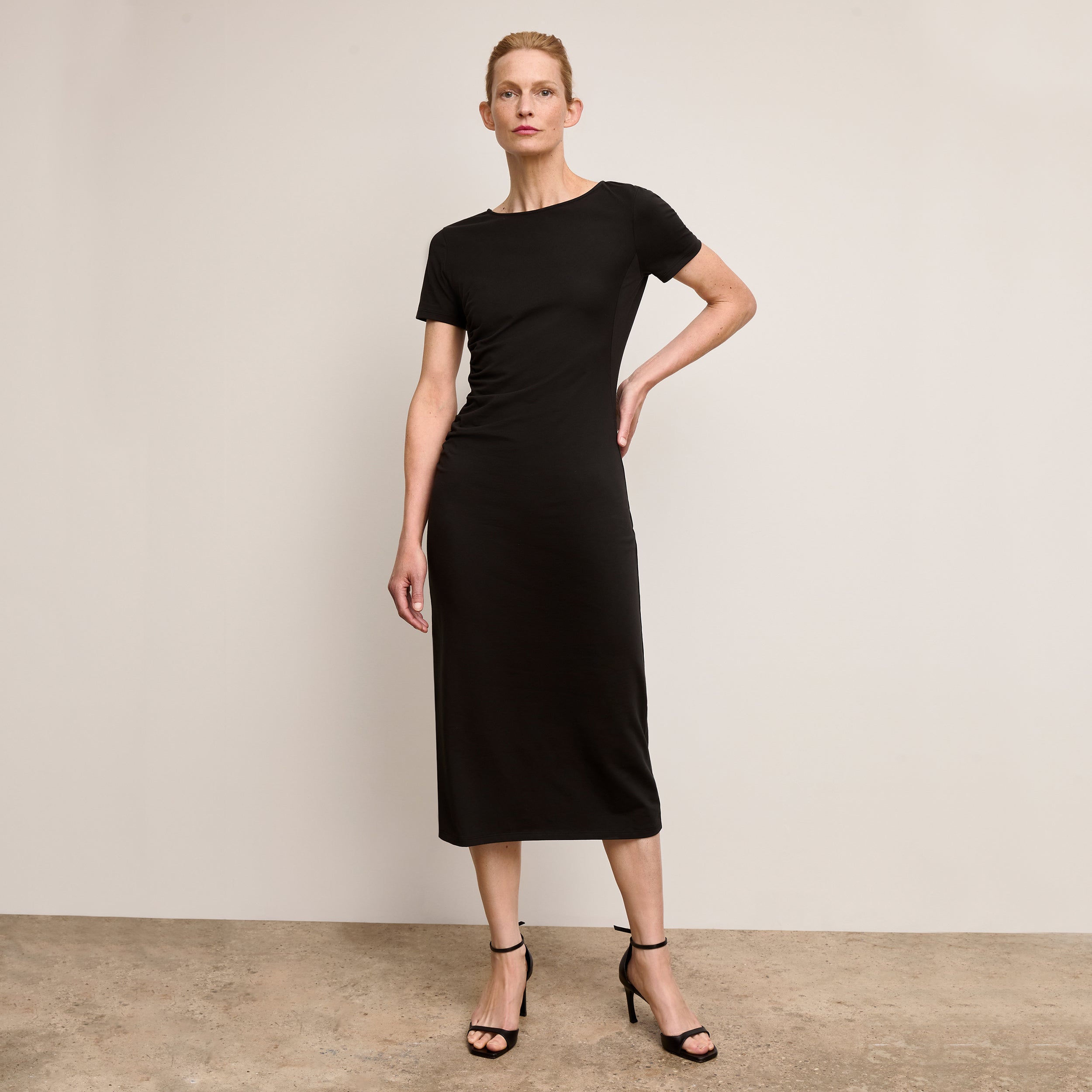 Glenda Fancy T-Shirt Dress - Pima Cotton Jersey :: Black – M.M.LaFleur