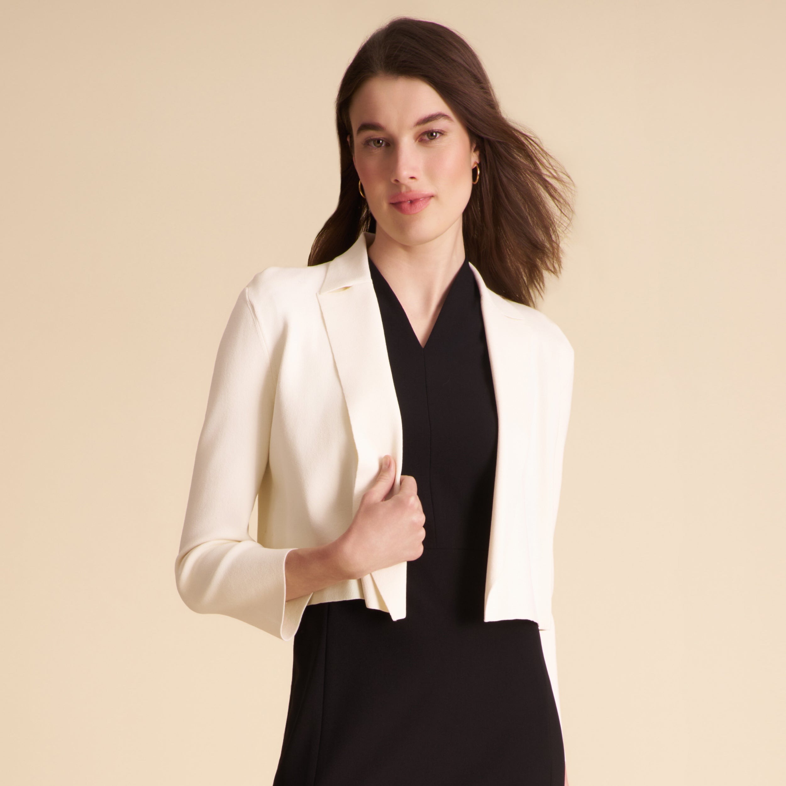 Jolie Lapel Jardigan :: Ivory – M.M.LaFleur