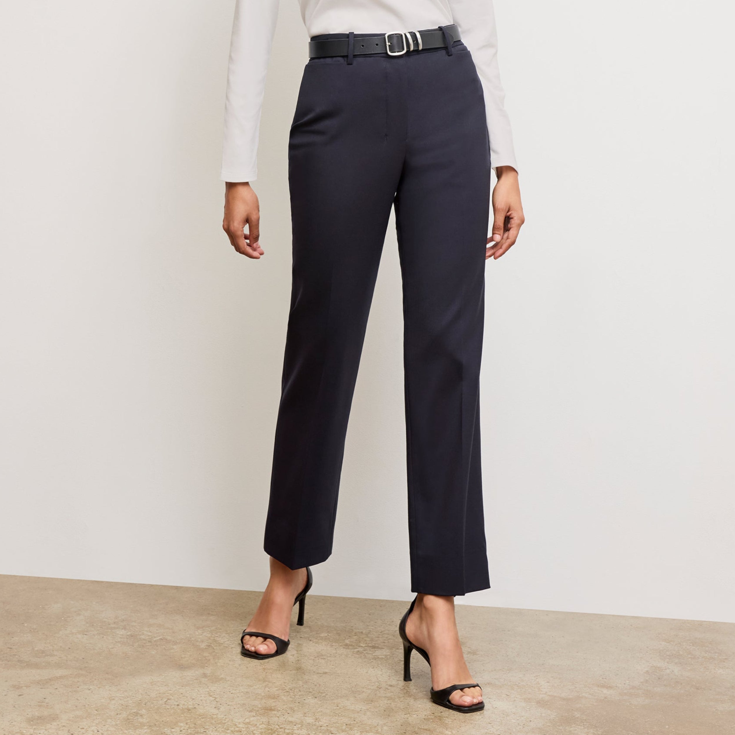 Smith Straight Trouser - Italian Wool Twill :: Dark Navy – M.M.LaFleur