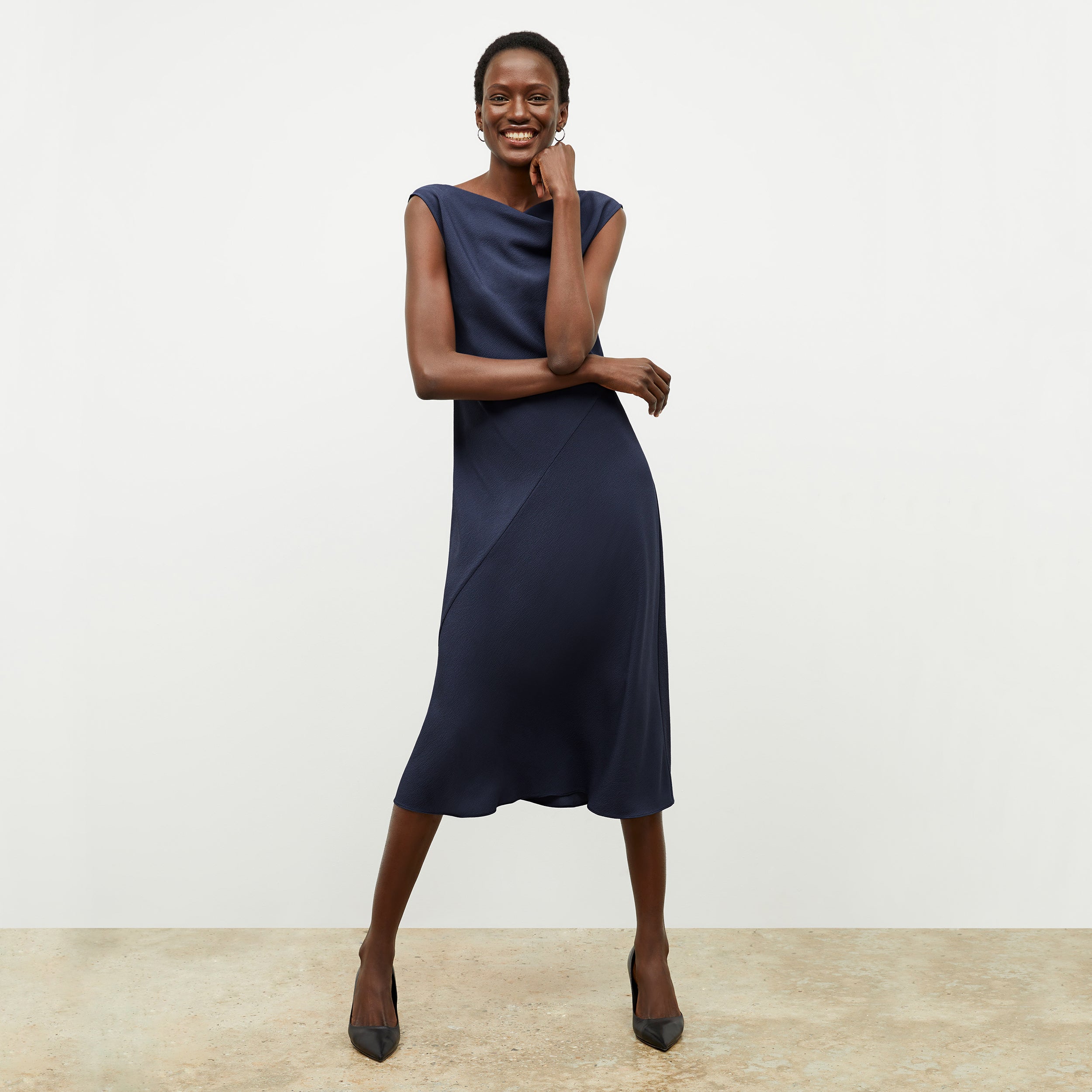 Priya Dress - Eco Heavy Soft Wave :: Caspian Blue – M.M.LaFleur