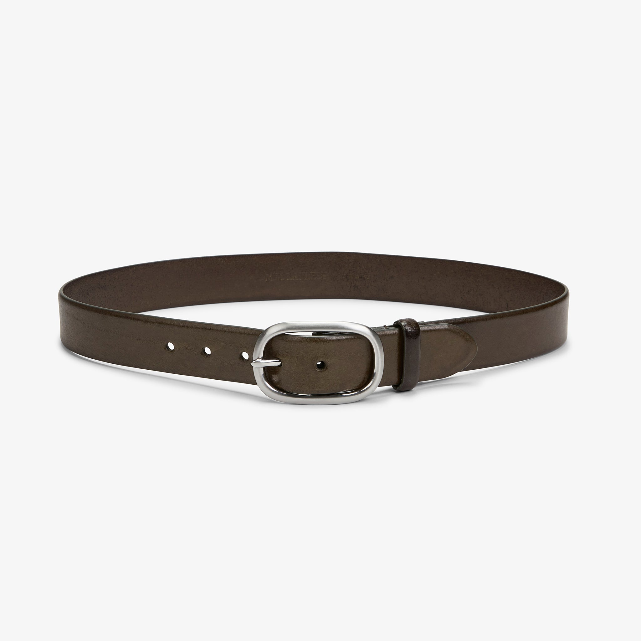 packshot image of the oval buckle belt in olive 