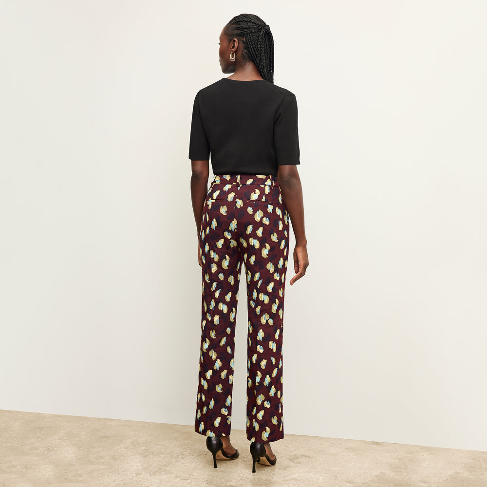 back image of a woman wearing the smith pant in bengal jacquard