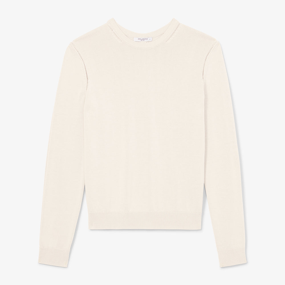 packshot image of the larissa sweater in ivory