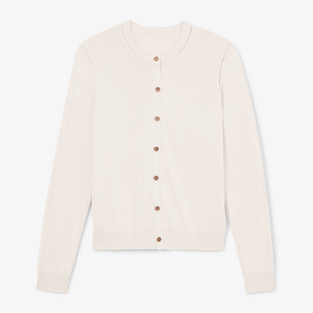 packshot image of the mel cardigan in ivory