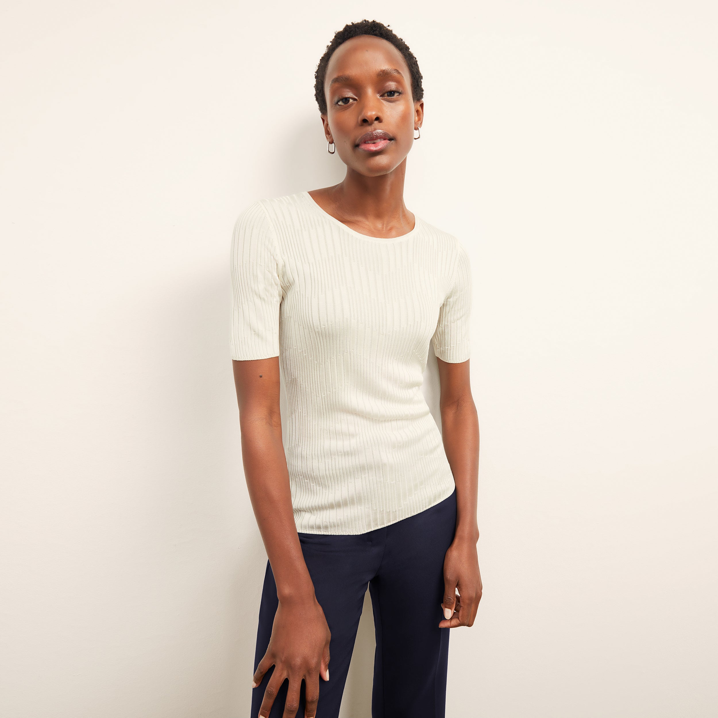 Charli Top - Cascade Knit :: Ivory – M.M.LaFleur