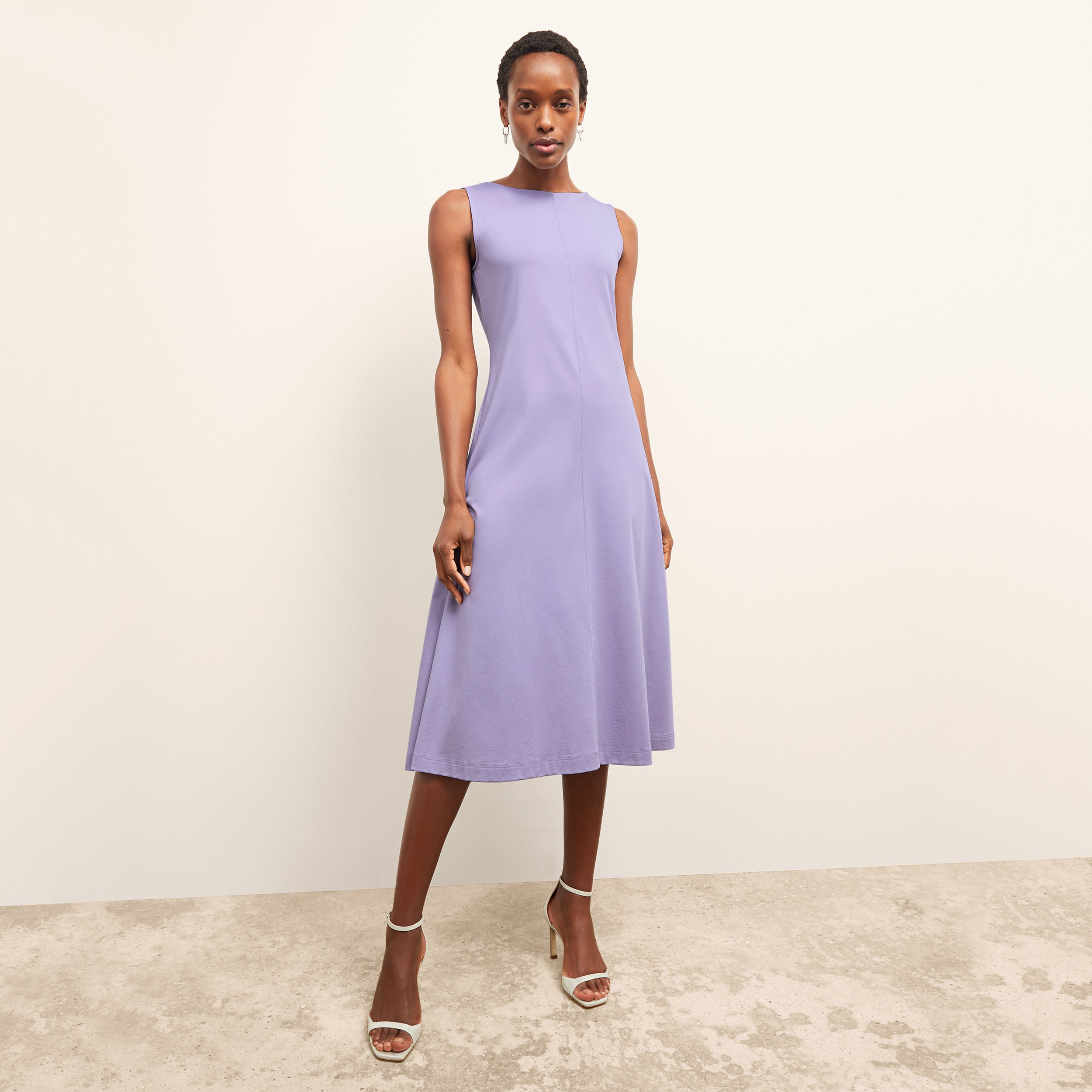 lavender purple midi dress Lavender Floral Midi Dress S