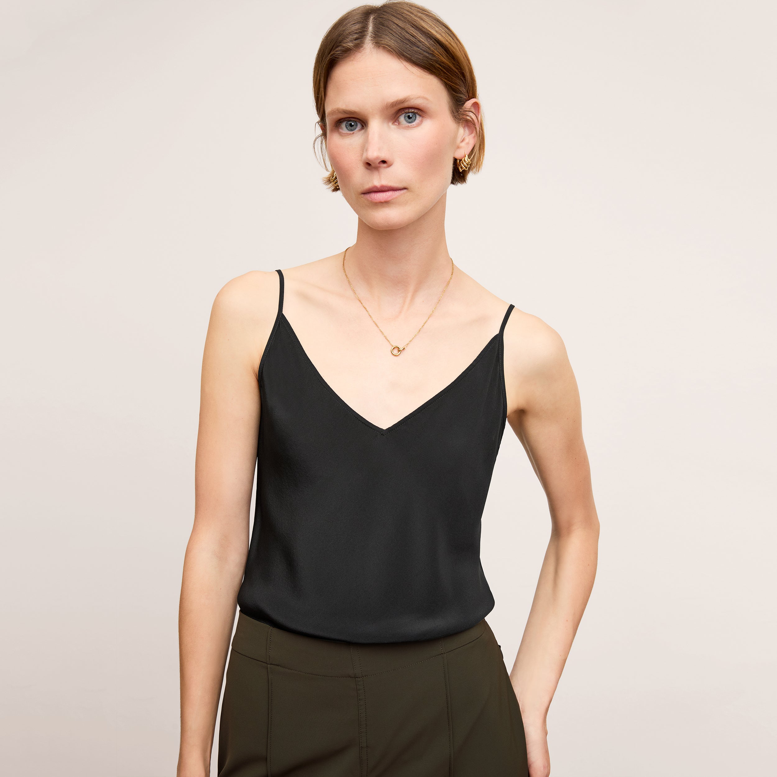 Lisey Layering Cami - Washable Silk :: Black – M.M.LaFleur