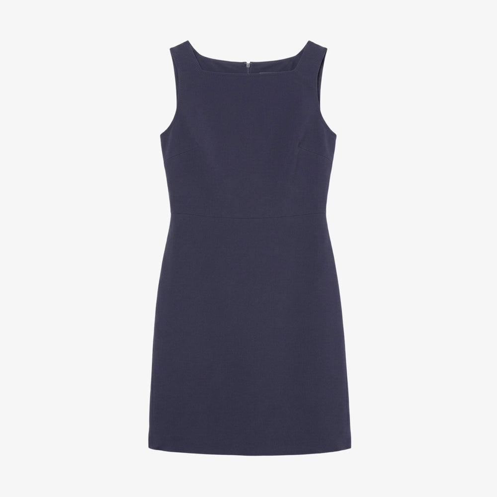 Packshot image of the madge square neck sleeveless shift dress in oxford