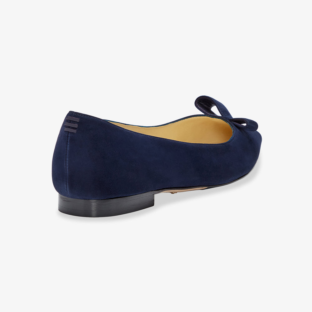 image of the natalie flat in navy suede