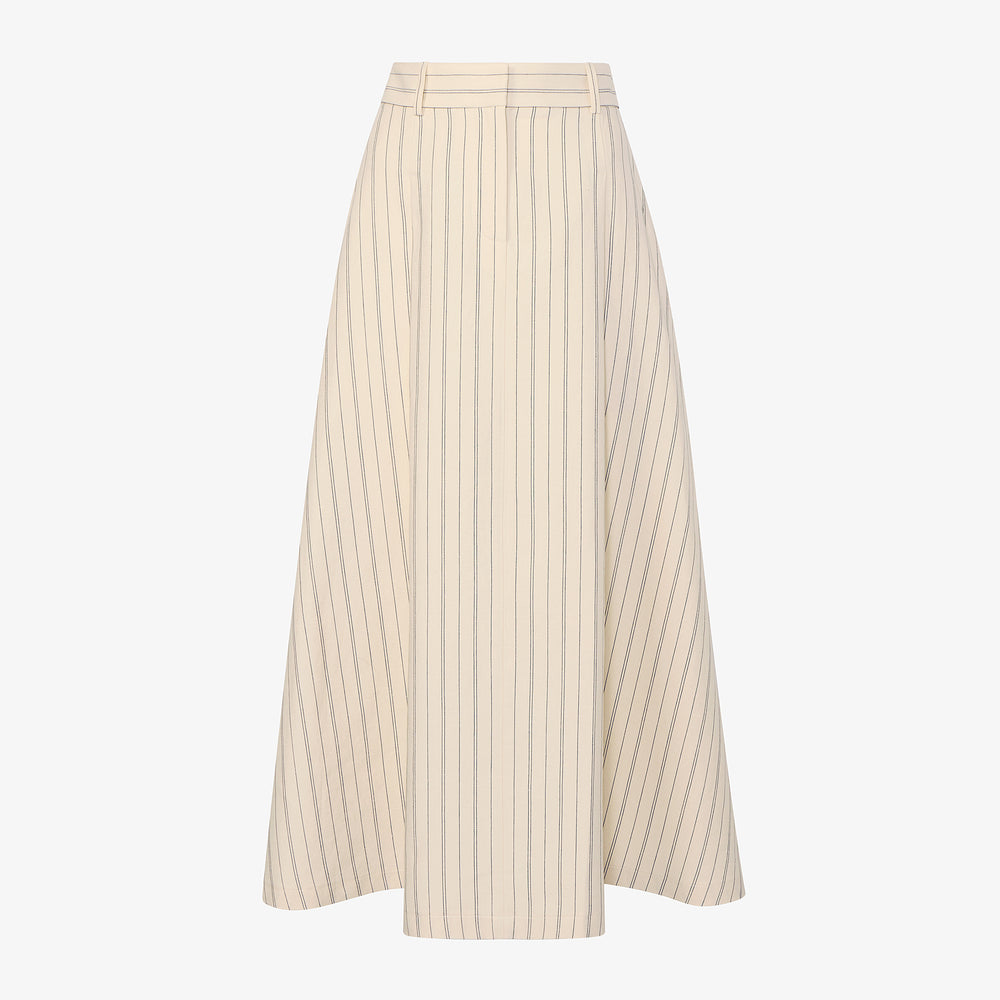 Packshot image of the Olia Skirt in Linen Stripe