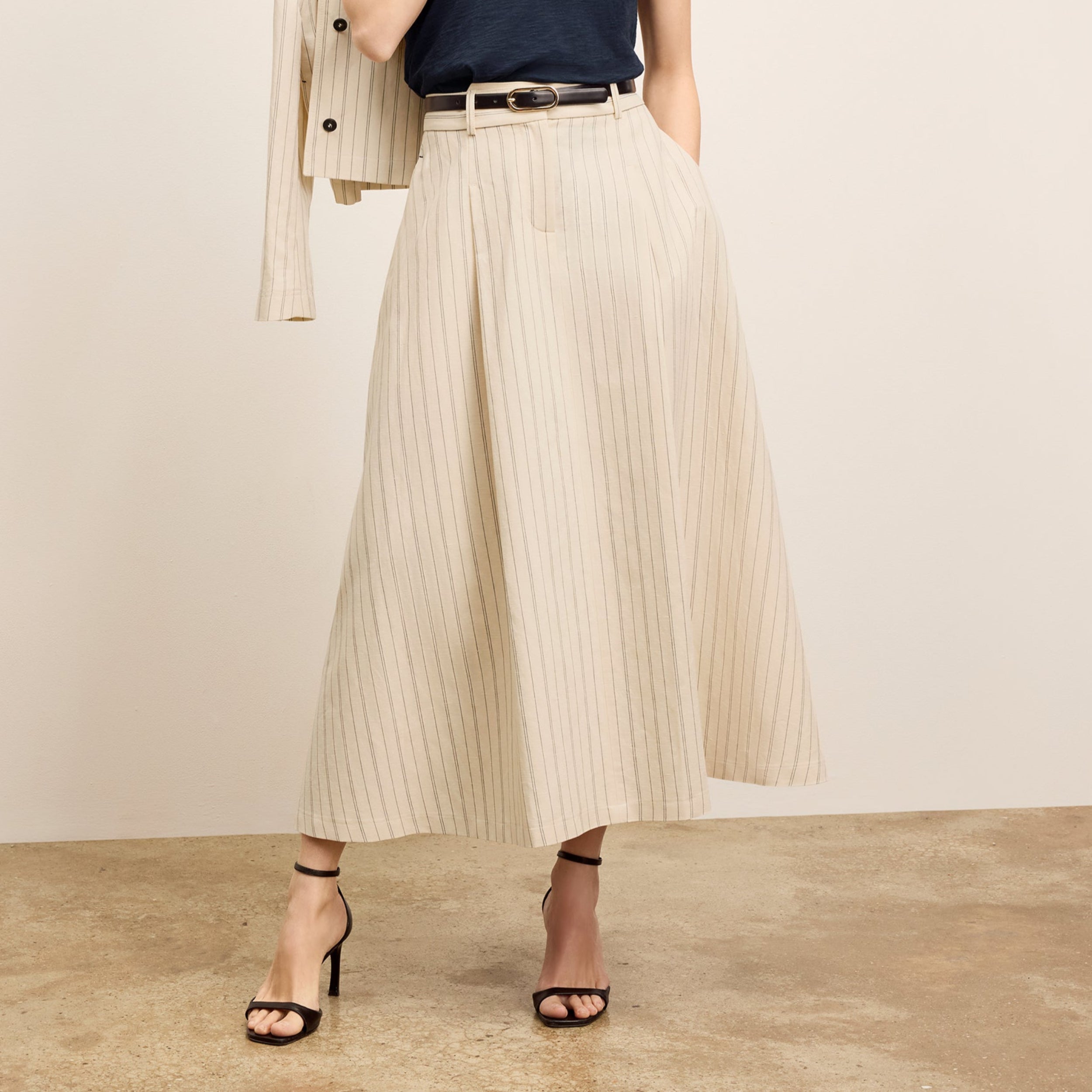 Olia Breeze Skirt - Breeze Stripe :: Ecru/Navy – M.M.LaFleur