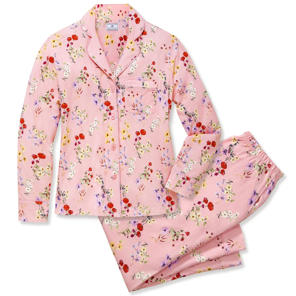 Floral pajama set on a white background