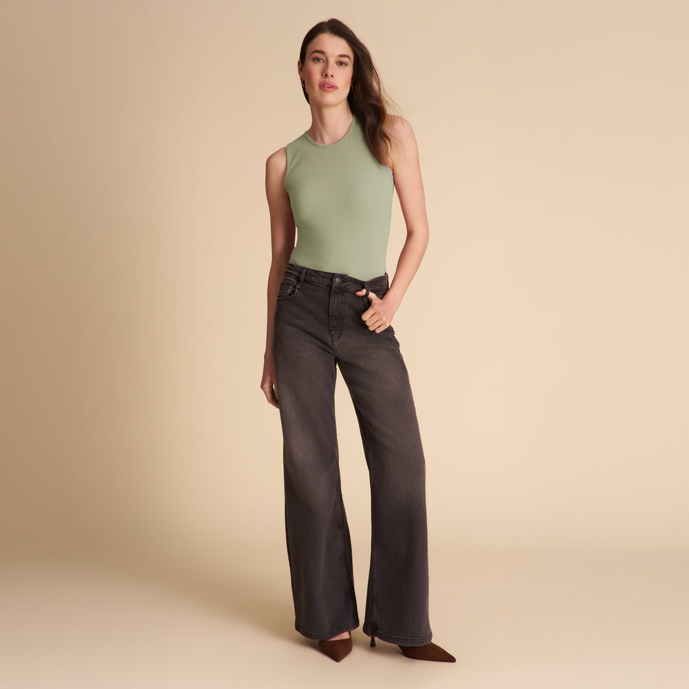 Paige Classic Tank - Ribbed Pima Cotton :: Sage