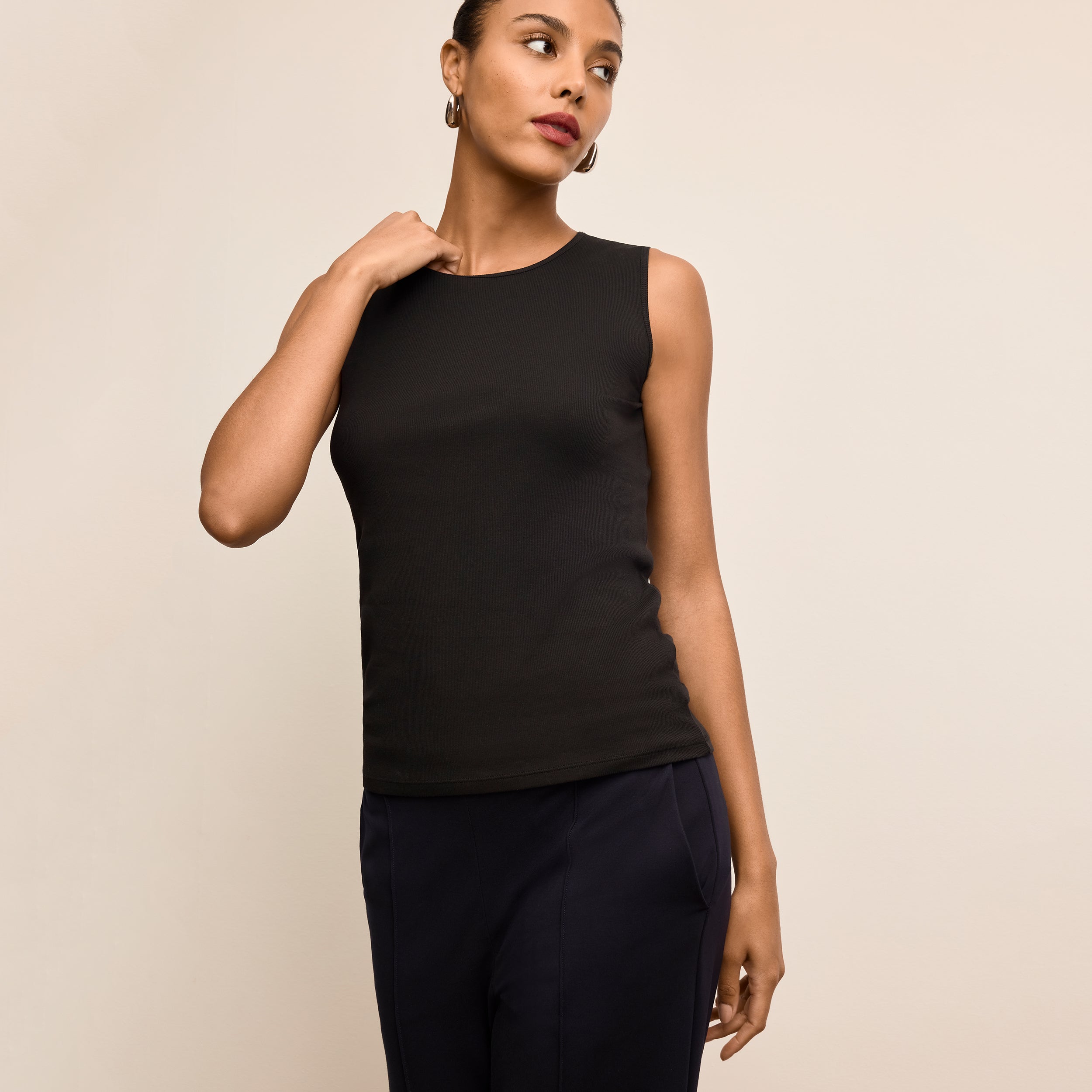 Paige Tank - Organic Ribbed Pima Cotton :: Black – M.M.LaFleur