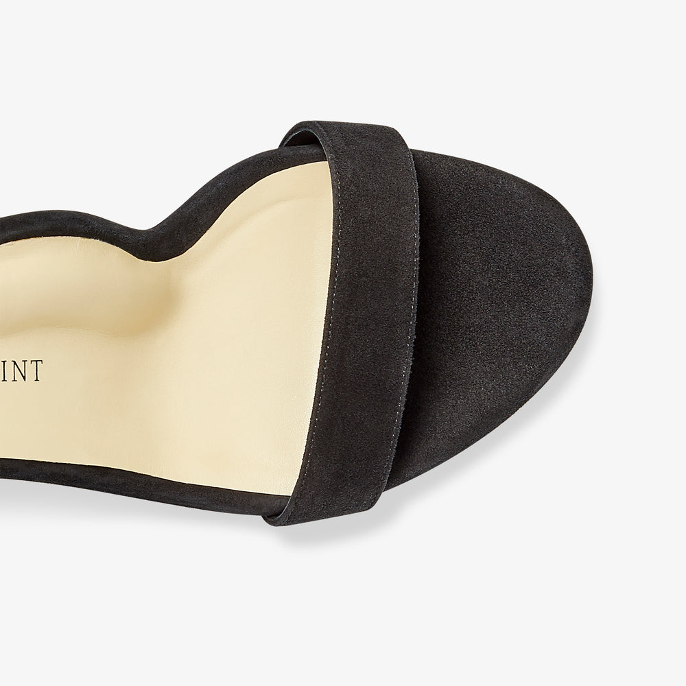 image of the perfect perfect block sandal in black suede