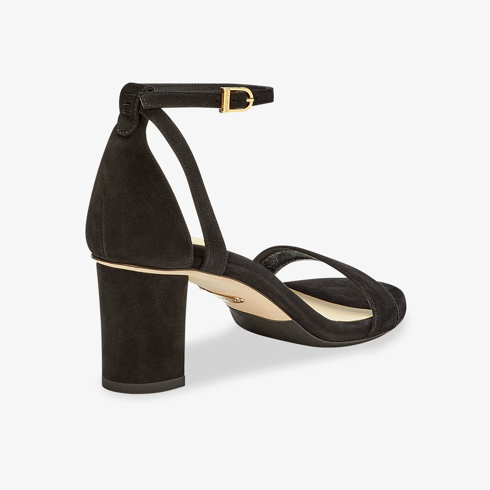 image of the perfect perfect block sandal in black suede