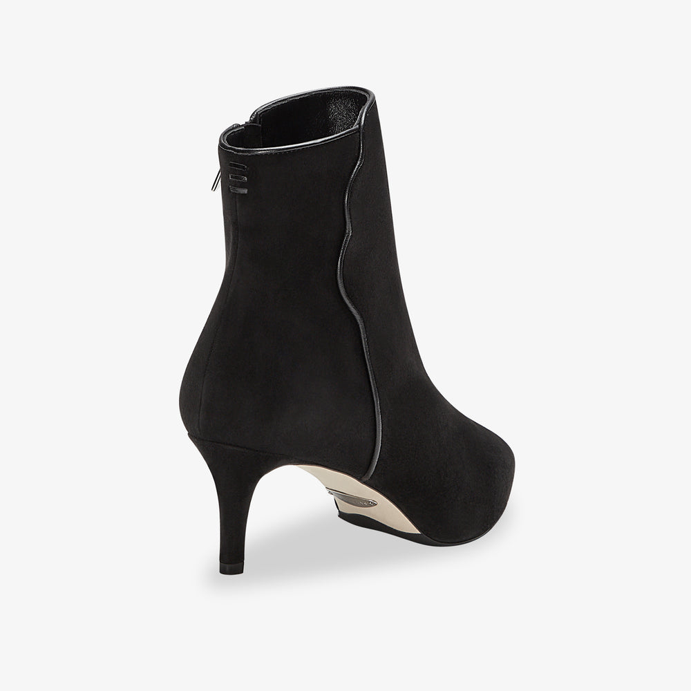 image of the perfect dress bootie in black suede