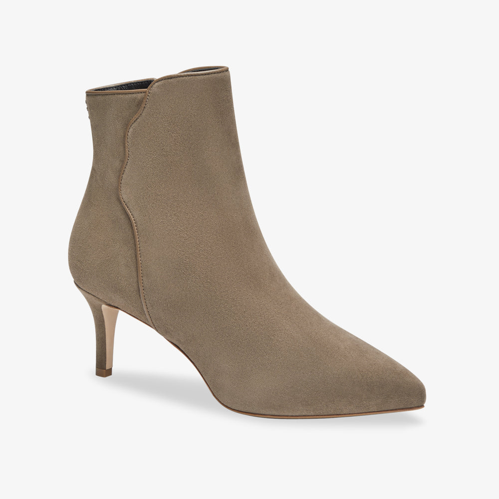image of the perfect dress bootie in taupe suede