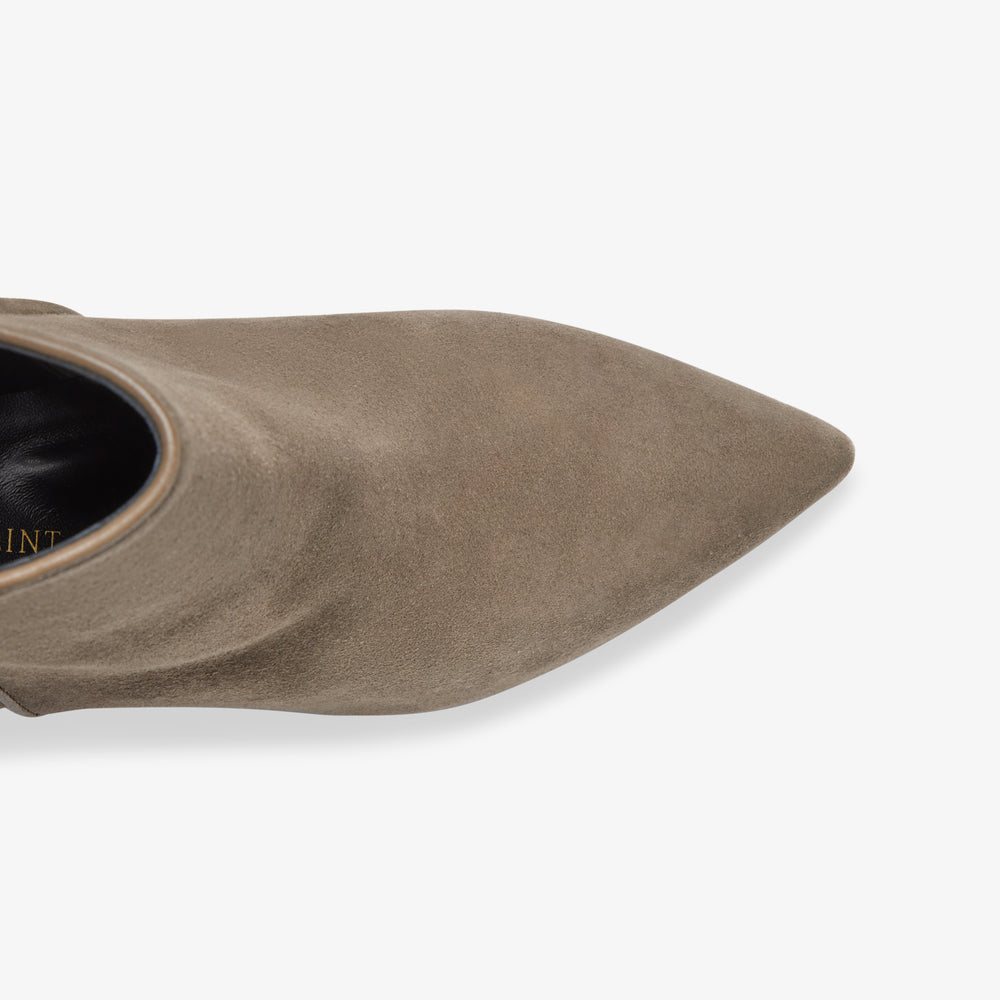 image of the perfect dress bootie in taupe suede