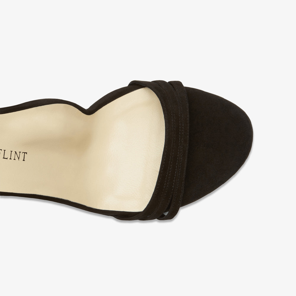 image of the perfect sandal in black suede