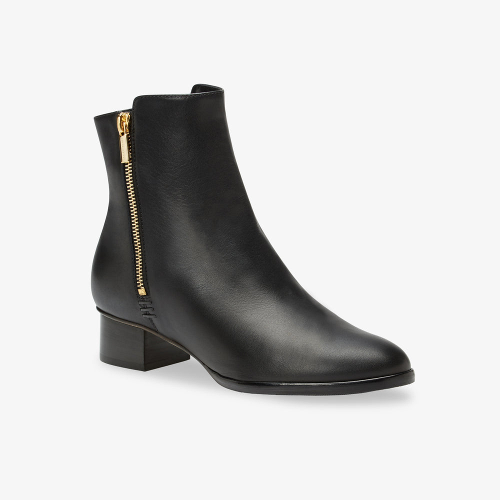 image of the zip bootie in black