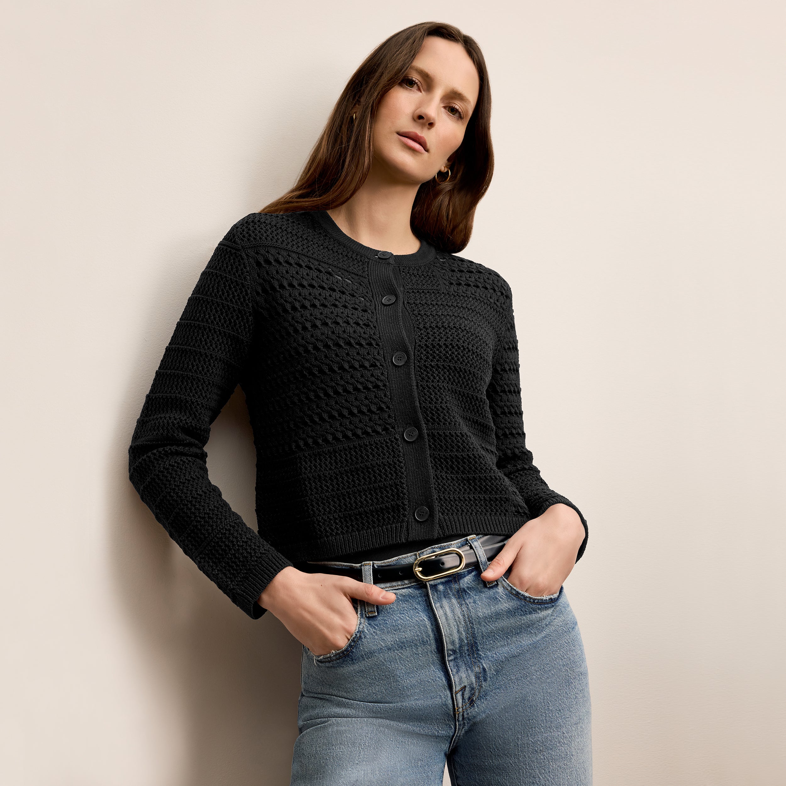 フィルソン Zosia Cardigan - Crochet Knit :: Black – M.M.LaFleur