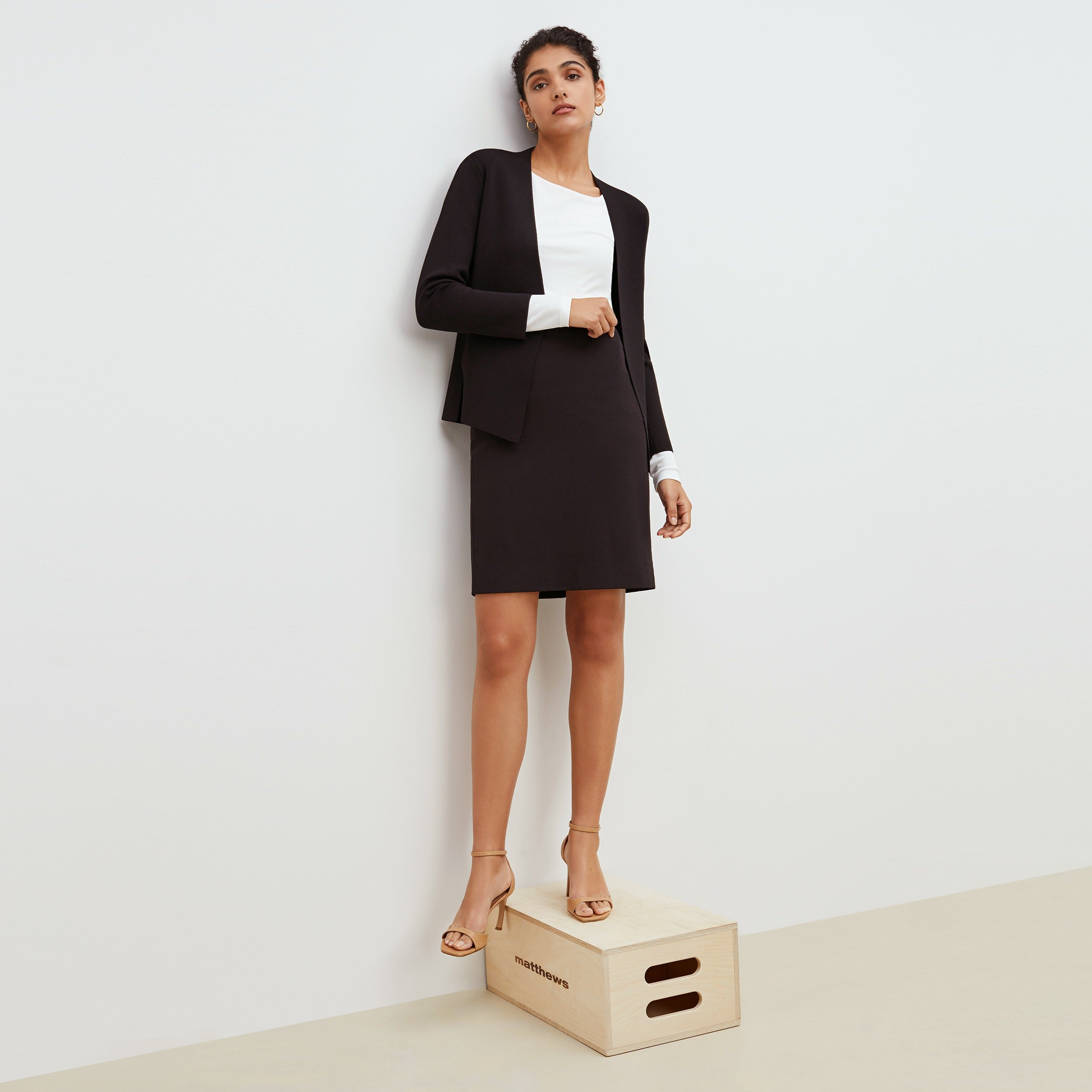 Noho Skirt - Cubist Jacquard :: Ivory / Galaxy Blue