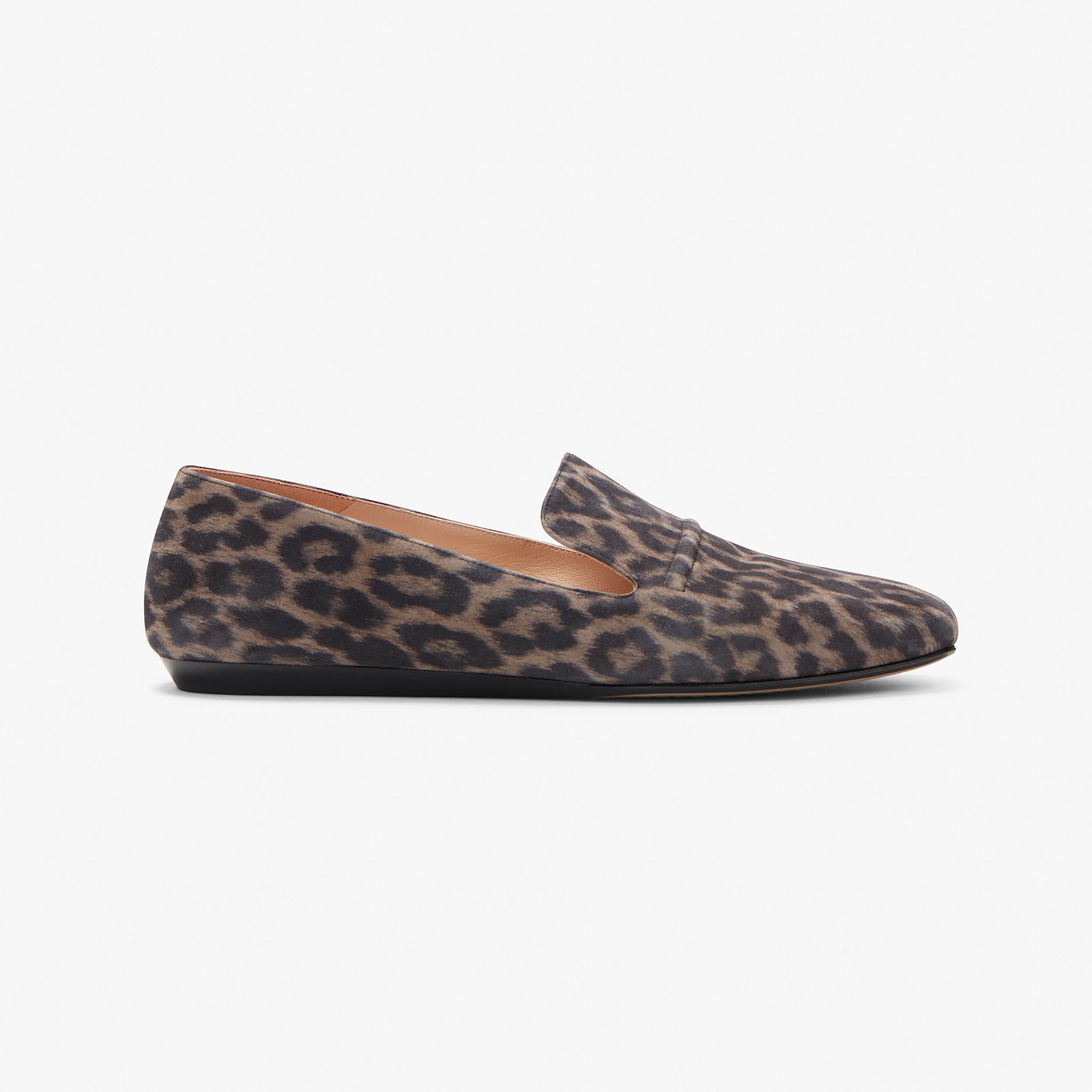 Grace Loafer - Leopard Suede :: Taupe / Black