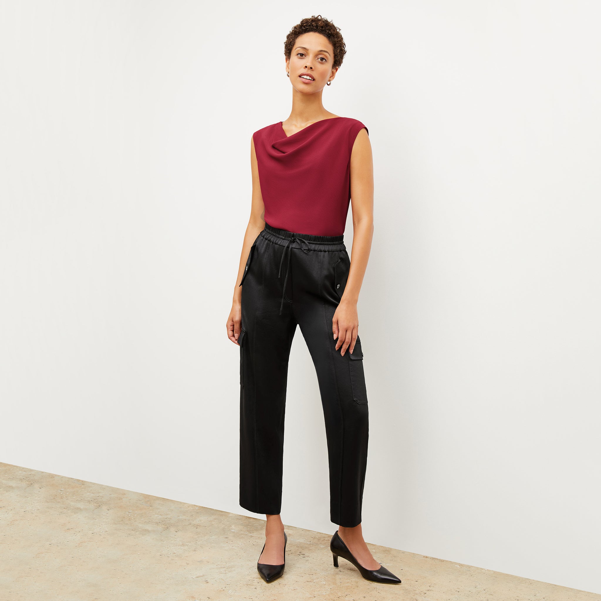 Image of a woman wearing the Gianna Pant in Black 