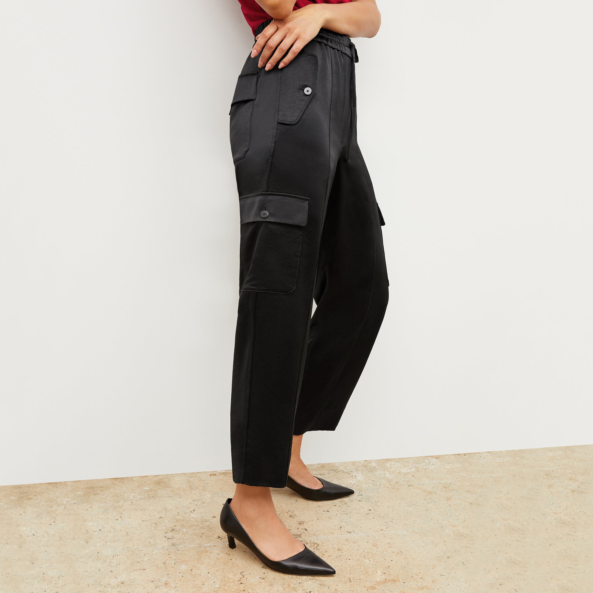 Image of a woman wearing the Gianna Pant in Black