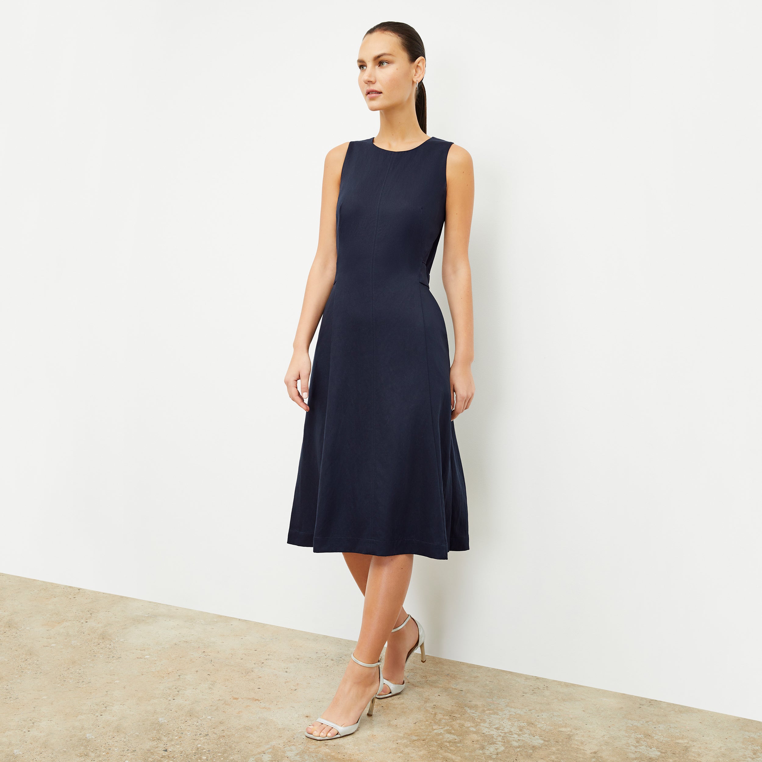 Estela A-Line Dress Everyday Twill :: Night – - Main Image