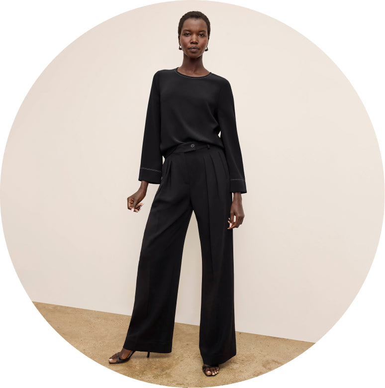 ENFOLD PLEATS TROUSERS ブラック 38 01-Bia-Easy_Care_Fabric.jpg?v=