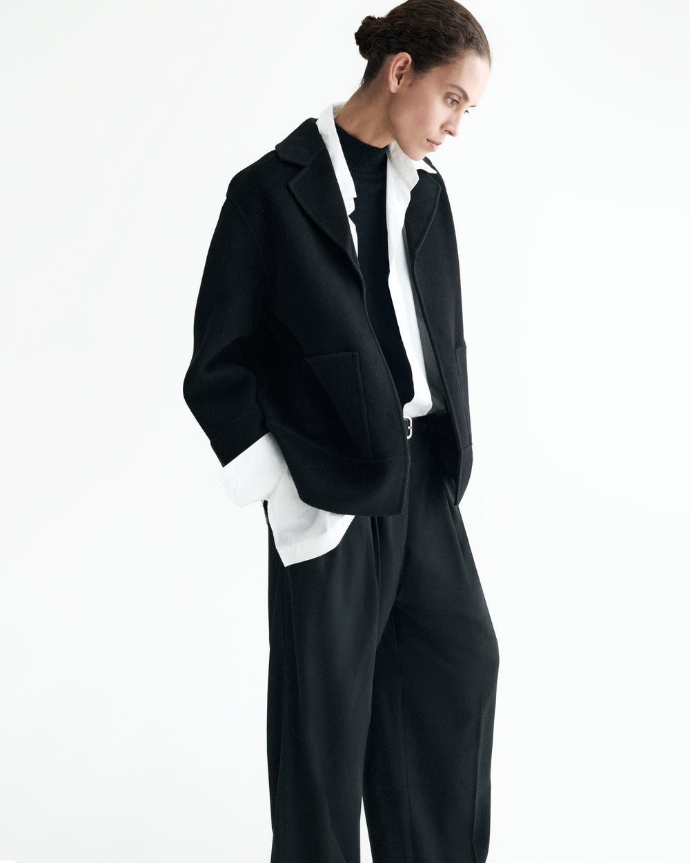 Nonchi Cashmere Viki Short Coat, Black, image 6 of 8