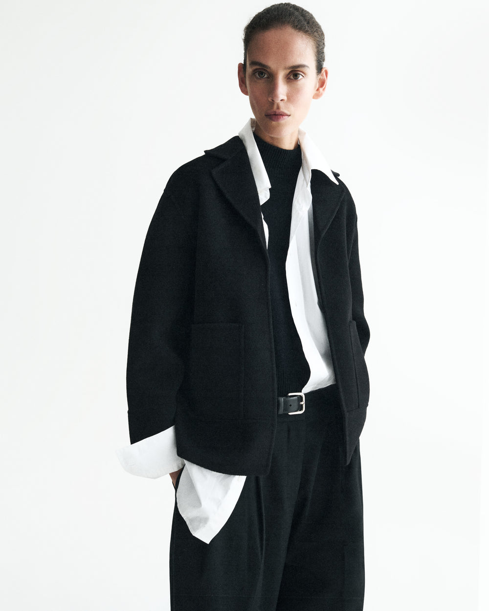 Nonchi Cashmere Viki Short Coat, Black, image 7 of 8