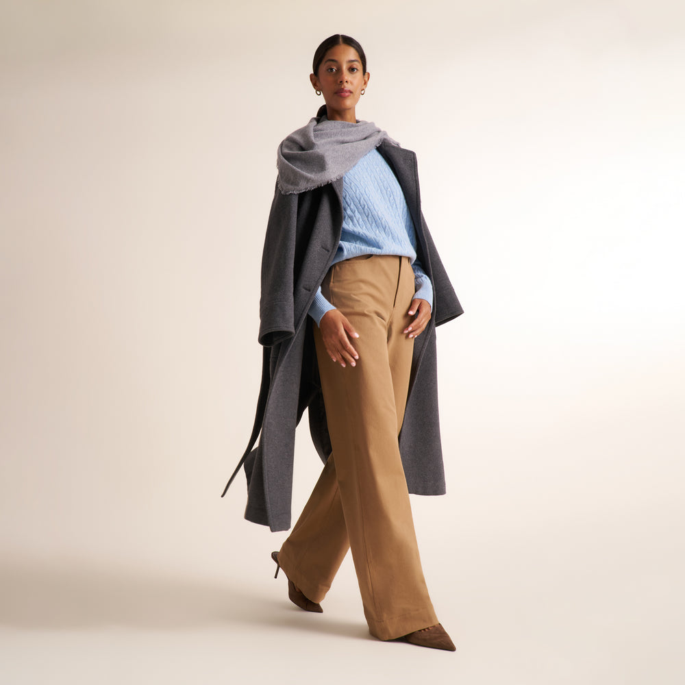 Triangle Scarf - Cashmere :: Gray Melange
