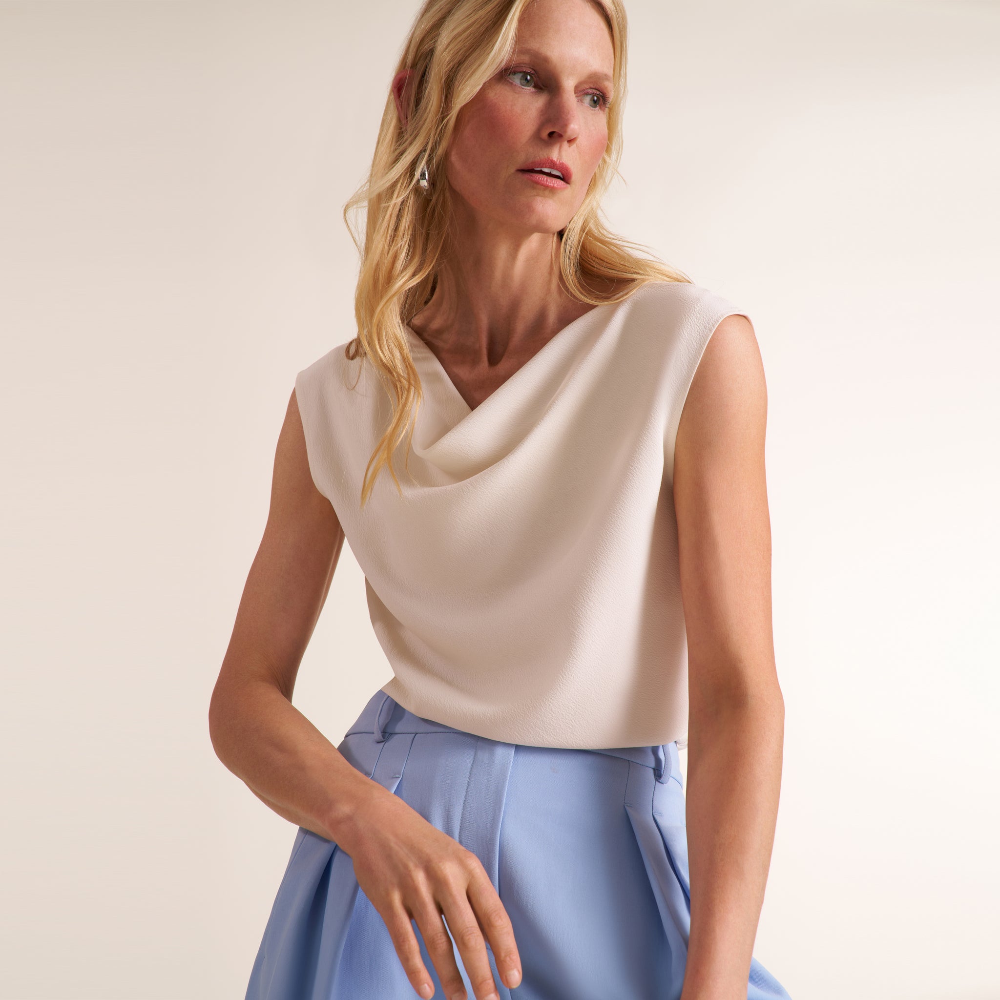 Nora Effortless Blouse - Eco Soft Wave :: Ivory – M.M.LaFleur