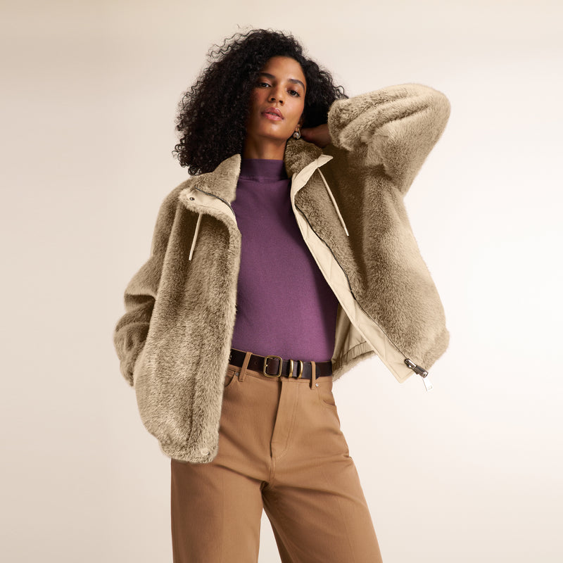 Frisson Fur Palomino Reversible Jacket