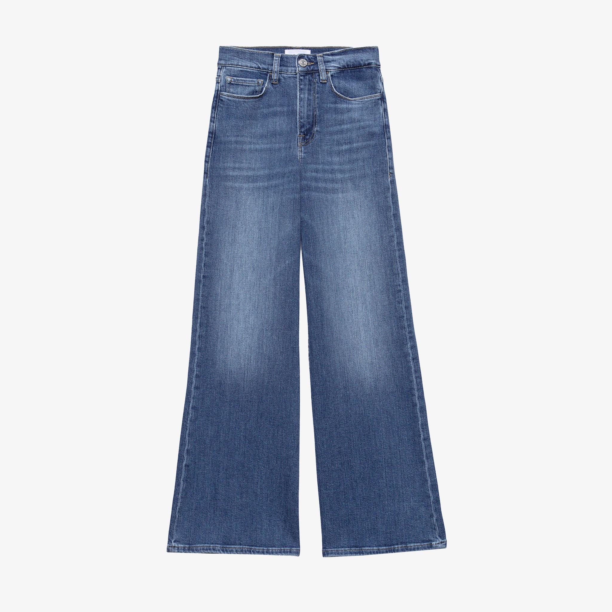 packshot image of the FRAME Le Slim Palazzo Jeans in Drizzle