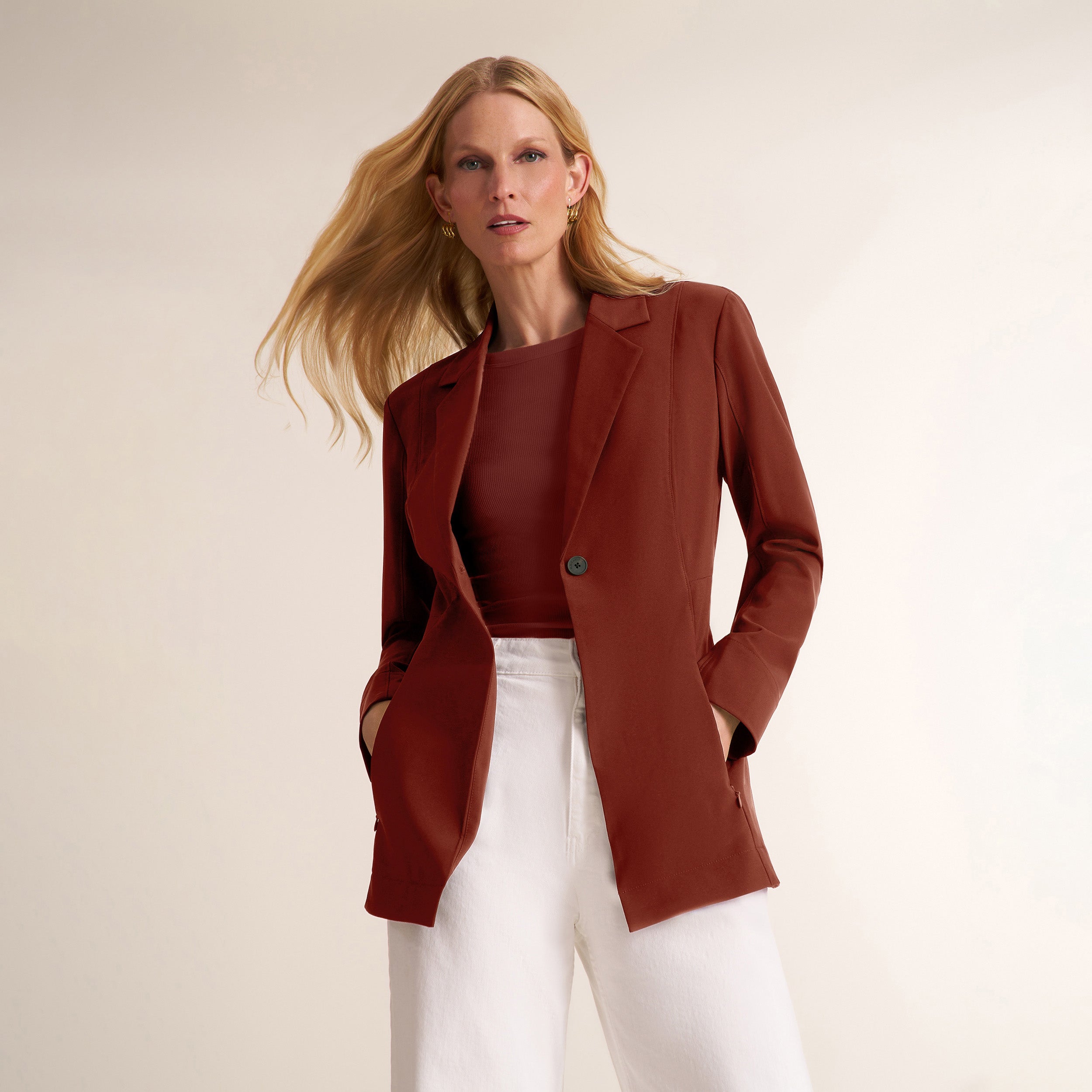 Moreland Travel Blazer - Origami Tech :: Fired Brick
