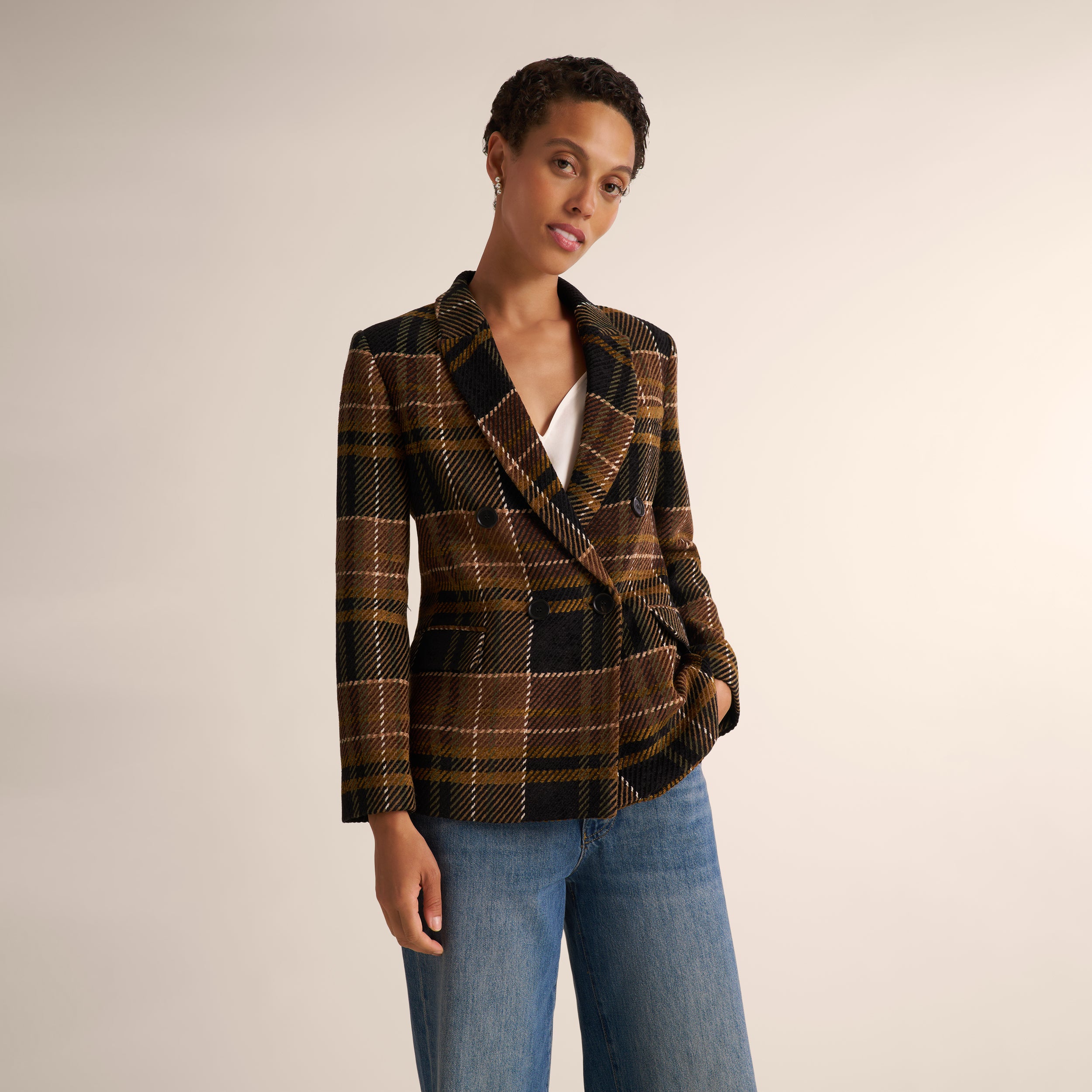 O'Hara Boyfriend Blazer - Heritage Plaid :: Black Multi