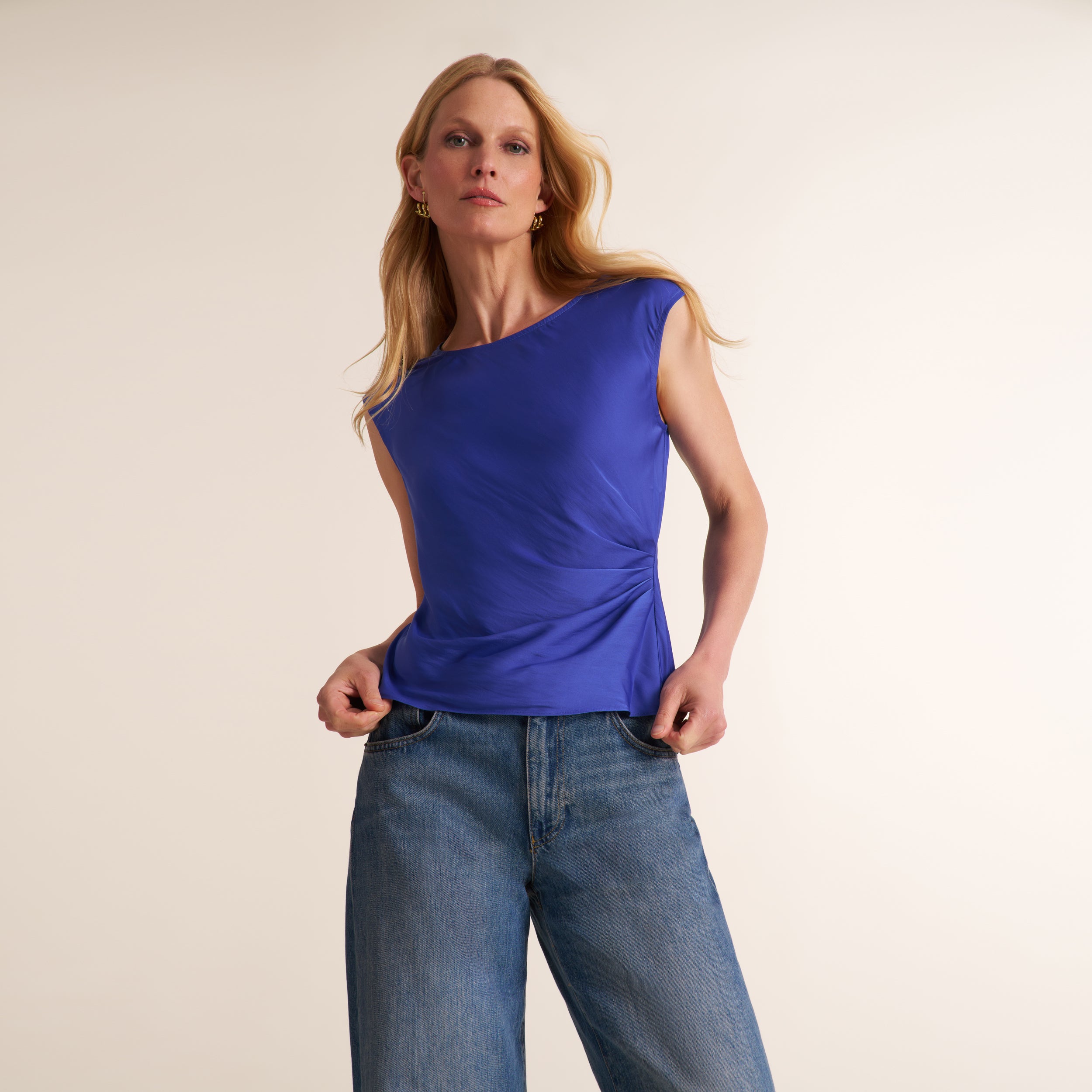 Brooke Definition Top - Eco Drape :: Lapis